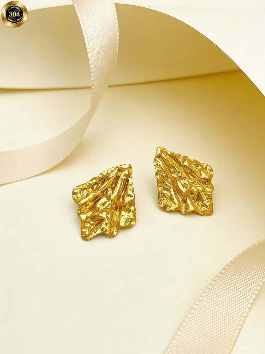 Golden Fashion Style, Irregularly Designed Unique Geometric Earrings, Elegant And Fashionable Personalized Ladies' Earrings For Valentine's Day, Gras, Valentine's Day, Charm Pulsers, Unbreakable Earrings - Multicolor - View 1