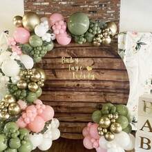 108pcs Pink & Green Party Balloon Set, Includes Mint Green, Pink, Gold, And White Balloons, Suitable For Gender Reveal, Birthday, Baby Shower, Boho Style, Theme Parties, Bridal Shower, Engagement - Multicolor - View 1