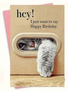 1pc Unique Cat Birthday Card, Best Gift For Family And Friends, Happy Birthday Card With Envelope, Unusual Things, Cute Aesthetic Items - 賀卡+信封 - 查看 10