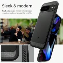Funda Rugged Armor Compatible con Pixel 9 Case/Pixel 9 Pro Case 2024 Carcasa Dura Proteccin de Grado Militar - Negro Mate - Mate negro - Ver 3