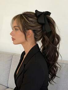 1pc Elegant Bow Hair Clip, Delicate Bowknot Hair Accessory With Sharp Hook Clasp, Suitable For Braids, Buns, Ponytails, Updos, Available In Solid Colors: Black, Red, White, Beige, Brown, Navy, Burgundy, Suitable For Formal And Casual Occasions, Fashionable And Versatile Bow Hair Clip, Hair Clip, Hair Accessory, Head Accessories, Hair Accessories For Women