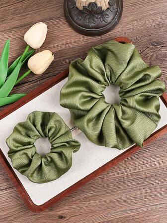 2个/套 优雅超大波点发圈，常规尺寸和特大尺寸，适合女性扎马尾辫、装饰头发