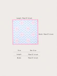 1pc Simple Printed 70cm Square Scarf, New Spring Bandana For Women, Versatile Waist Belt, Bag Decor, Headband, Fashion Neckerchief - Multicolor - View 2