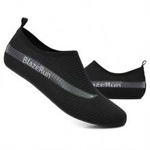 男士水鞋、水袜、游泳专用鞋、潜水鞋、冲浪鞋和溯溪鞋适合在海滩泳池冲浪、在河流湖泊中涉水以及徒步旅行。男女通用 - 黑色 - 查看 2