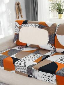 1pc Sofa Seat Cushion Cover, Stretchy Fabric - Multicolor - View 8