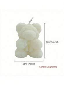 4支/1支蝴蝶结玫瑰熊蜡烛（高：2.36英寸），香氛蜡烛，家居装饰，创意动物主题，大豆蜡制成，蝴蝶结装饰，迷你摆件，礼品，生日装饰蜡烛，母亲节，父亲节，感恩节，艺术美学蜡烛，毕业礼物，装饰品，房间装饰，婚礼，厨房装饰，烛光晚餐，花卉装饰，礼盒装饰 - 彩色 - 查看 4