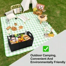 Túi đựng đồ trong cốp xe ô tô 3 lớp, gấp gọn, chống thấm nước, có tay cầm gia cố, thích hợp để đựng phụ kiện xe hơi, dụng cụ, đồ dùng linh tinh và quần áo, đồ dùng sắp xếp đồ đạc, vật dụng cần thiết khi đi du lịch. - màu đen - Xem 10