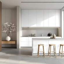 1 rollo de papel tapiz autoadhesivo de PVC mate blanco - Adecuado para la decoración de la sala de estar, la cocina, el dormitorio, la renovación y protección de gabinetes y muebles - Blanco - Ver 4