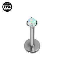 1PC Prong Zirconia G23 Titanium Cartilage Earrings Stud Opal Threadless Helix Ear Tragus Piercing Body Jewelry - Titanium Color - View 22
