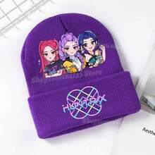 魔法猎人儿童针织帽，可爱卡通印花针织帽，男女通用 - 彩色 - 查看 11