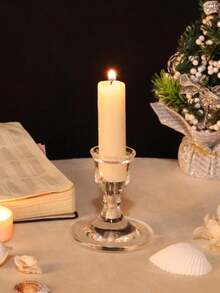 1个/3个/12个装欧式亚克力烛台，餐桌烛杯，婚礼装饰，烛光晚餐，时尚亚克力蜡烛配件，家居装饰，圣诞装饰，房间装饰，圣诞礼物