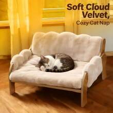 Elevated Pet Cat Sofa Pet Bed Cat Litter Dog Litter All Year Round Removable And Washable Cat Bed - màu nâu - Xem 6