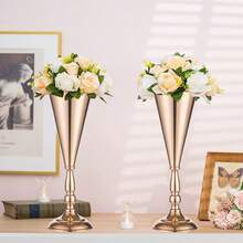 10 Pack Metal Tabletop Flower Stand Gold Vase With 2 Pack Gold Column Flower Stand Wedding Centrepieces Acrylic Panel Metal Floor Geometric Column Vases Tall Floor Vase For Centerpieces Geometric Flower Rack For Wedding Party Home Decorations Summer Birthday Gifts Beach Decor - 彩色 - 查看 9