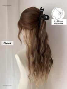 4*1 Peluca sintética ondulada de 26 pulgadas con encaje, degradado de marrón a rubio, raya al medio, cabello largo y rizado para uso diario, fiesta y disfraz (Presta atención a cómo la usas y cuidas) - Marrón - Ver 6