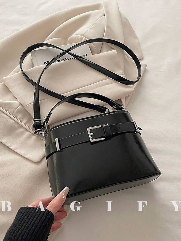 迷你新款时尚金属装饰仿皮手提包，适合派对、郊游、度假、购物和日常使用，可存放硬币、手机，也适合作为办公室女士、大学生和职业女性的工作包，优雅女士包。