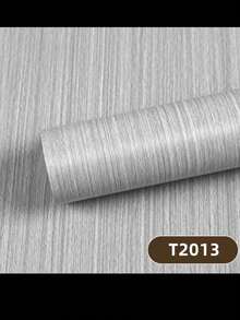 1 Roll Striped Decorative Sticker, Beige Linen Peel And Stick Wallpaper, Suitable For Cabinet, Self-Adhesive Removable Wall Paper - Multicolor - View 6