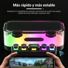 Bocina Inalambrica Portatil Altavoz Bluetooth Con luces Led - Negro - Ver 2
