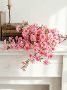 1/4/8支人造桃花，春季家居装饰丝绸假花，家居、餐桌、派对、婚礼装饰，女士礼物，情人节礼物 - 彩色 - 查看 8
