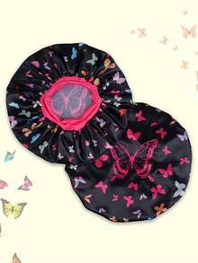 1 chiếc mũ ngủ bằng satin, thích hợp sử dụng hàng ngày, có thể dùng làm quà tặng cho bạn bè và gia đình. - màu đen - Xem 5