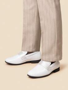 Boy's Dress Shoes Formal Tuxedo Shoes Slip-On Loafers For Party Wear - trắng - Xem 3