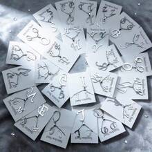 7件套不锈钢英文字母女士首饰套装，优雅简约混搭风格耳环项链套装，适合派对、婚礼、日常佩戴，时尚首饰，最佳礼物 - 隨機7組耳環項鍊套裝 - 查看 8