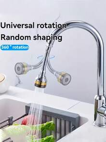 Uniwersalna obrotowa dysza natryskowa do kranu, precyzyjna mosiężna dysza natryskowa wysokociśnieniowa z wężem przedłużającym zapobiegającym rozpryskiwaniu, gwint obrotowy, uszczelka, odpowiednia do zlewu balkonowego, baterii łazienkowych i kuchennych, przedłużacz do kranu zapobiegający rozpryskiwaniu w kamperach, zlew, akcesoria do baterii łazienkowych w kamperach i kuchni komercyjnych, urządzenie oszczędzające wodę, idealny wybór na prezent - Wielokolorowe - Zobacz 7