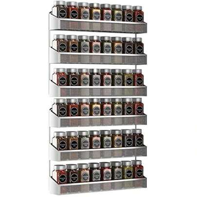 Auledio 2 Pack Spice Rack Organizer, 3 Tier Counter-Top Stand Or Wall Mounted Storage Rack Hanging Shelf For Kitchen Cabinet, Cupboard, Pantry Door Or Bathroom Shower Cosmetic - Chrome Variant 1