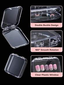 Hộp đựng móng tay giả dán hai mặt, hộp đựng móng tay giả bằng nhựa trong suốt, hộp trưng bày móng tay giả, hộp đựng móng trong suốt, hộp đựng móng giả, hộp trưng bày và sắp xếp móng tay giả dán trong suốt, giá trưng bày móng tay giả dán hai mặt, thích hợp cho móng tay giả dán. - Nhiều màu - Xem 2