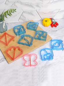 1个/4个/8个装动物卡通三明治模具吐司切割器便当模具DIY面包模具切割器 - 彩色 - 查看 9