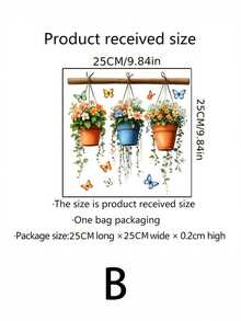 1 pieza Pegatina floral en maceta - Primavera, 3 Pinturas decorativas de flores en cubos, PVC, Autoadhesivo sin necesidad de pegamento, Adecuado para superficies de vidrio, decoración de sala de estar, dormitorio, baño, decoración del hogar - Multicolor - Ver 13