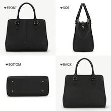 女士PU皮手提包，多功能托特包、手提包、可调节斜挎包，时尚单肩包，带肩带 - 彩色 - 查看 8