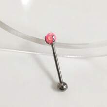 F136 Tongue Piercing Opal Three-Claw Opal Ball Round Ball G23 Titanium Alloy Body Piercing Jewelry Lip Piercing Ear Cartilage Piercing - Màu titan tự nhiên + hình cầu / OP17 - Xem 10