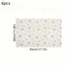 4pcs Premium Refrigerator Pad | Washable, Creative Golden Leaf Design, EVA Material, Waterproof And Oil Proof, Easy To Clean, Non-Slip, Suitable For Shelves, Freezer, Cabinets - Multicolor - View 13