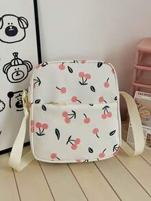 Bộ 3 balo nylon in hình quả anh đào, balo gấp gọn nhiều ngăn, dung tích lớn, chống thấm nước, có khóa kéo, phù hợp cho thanh thiếu niên, học sinh trung học, sinh viên đại học, đi làm hàng ngày, du lịch, quà tặng ngày Valentine. - Màu be - Xem 6