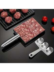 1/2件装不锈钢不粘肉丸制作器，肉丸夹，蛋糕球肉丸制作器冰夹，厨房饼干面团勺 - 銀色 - 查看 8