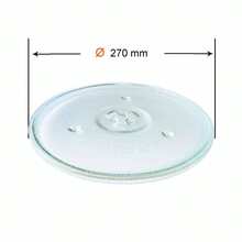 Plato Giratorio Universal para Microondas Ø 270 mm | Plato de Cristal Compatible con Microondas Domésticos | Sistema de Arrastre Central de 3 Puntos con Aro de Apoyo | Repuesto de Sustitución para Microondas | Marca Recamania | Entrega 24/48h - transparente - Ver 3