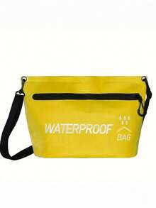 1个防水旅行拉链手提包 - 多功能手提包，带拉链口袋和“防水袋”字样印花，可用作手提化妆包、拉链收纳包、防水单肩化妆包、游泳包、户外旅行便携小包、洗漱包，容量1.32加仑，适合河流徒步、漂流船游泳等户外运动 - 在徒步、露营和水上运动中保持个人物品干燥 - 彩色 - 查看 15