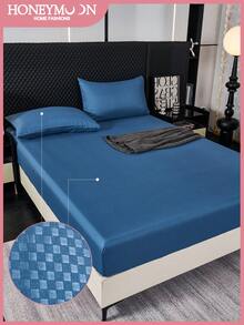 3/4pcs Microfiber Bed Sheet Set (1pc Flat Sheet + 1pc Fitted Sheet + 1/2pcs Pillowcase) Without Pillow Insert, Super Soft & Breathable Hotel Luxury Bedding, Fits 9-12 Inch Mattress, Machine Washable, Oeko-Tex Certified - Blue - View 2