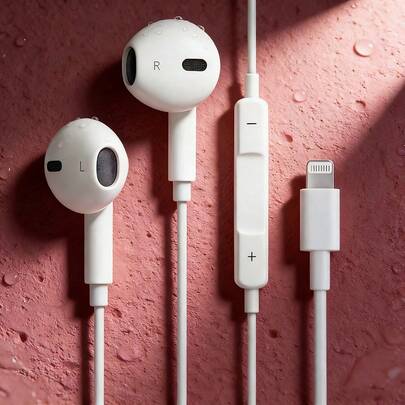 有线耳机/耳塞，带麦克风和音量控制，HiFi 立体声降噪，兼容 14/13/12/11 Pro Max/XS/XR/X/8/7，Lightning 接口有线耳机，苹果 MFi 认证入耳式耳机，带麦克风，适用于 14/13/12/11 Pro Max/X/XS/XR/8/7 Plus