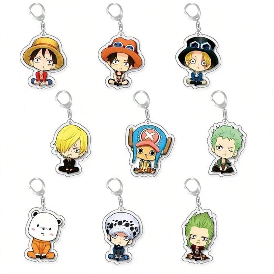 ONE PIECE 1 cái/4 cái Móc khóa acrylic hai mặt cao cấp hình , Roronoa, Zoro, Trafalgar, Law, mặt dây chuyền dễ thương, trong suốt, chống thấm nước, phụ kiện treo túi xách cho ba lô, chìa khóa, trang trí xe hơi, quà tặng cho người hâm mộ, đồ sưu tầm, phong cách Y2K, quà tặng ngày lễ - Nhiều màu - Xem 1