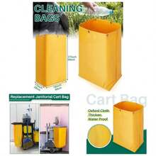 16x 11x 27 Inch Janitorial Cleaning Cart Bag High Capacity Commercial Janitorial Cart Bag Housekeeping Housekeeper Restaurant Motel Cafe Facility Office, 23 Gallon, Yellow1 Pc - 黃色 - 查看 1