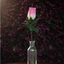 Paquete de 30 Rosas De Botón Textura Terciopelo 42cm De Largo - Lila Púrpura - Ver 2