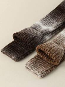 1/4 Pair Random Delivery Women Ombre Leg Warmers, Thick Leg Warmers, Retro Knitted Fashion Calf Leg Warmers, Spring Warm Lace Mid-Calf Leg Sleeves, Autumn/Winter - Multicolor - View 5