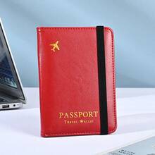 1 pieza Cartera de viaje de pasaporte de piel sintética | Portador de tarjetas multiusos con estampado de avión | Organizador de documentos unisex para hombres Cartera mini Cartera Monedero Cartera pequeña Cartera de tarjetas Regalos para hombres y mujeres Cartera de dinero Regalo del Día de la Madre Esencial de crucero Cosas lindas Clip de dinero - Multicolor - Ver 5