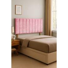 Panel Crushed Velvet 3ft Single Headboard 26inch - Silver - View 1