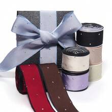 3 Yards/Roll Polyester Edged Dotted Rhinestone Ribbon, Elegant Gift Packaging Ribbon, 25mm Wedding Holiday Party Decor Ribbon, Floral Decoration Silk Tie - Multicolor - View 3