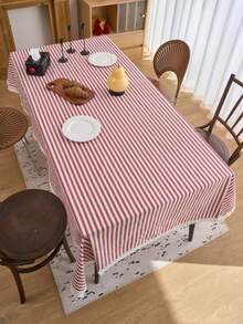 1 chiếc khăn trải bàn sọc đỏ, phong cách trang trí tối giản kiểu nhà nông thôn, hình chữ nhật, phù hợp cho bàn ăn, bàn cà phê, kệ tivi, lối vào, thích hợp cho các dịp lễ, tiệc tùng, đám cưới, bữa tối, nhà cửa, văn phòng, dã ngoại ngoài trời, mọi mùa. - Đỏ - Xem 9