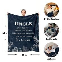 Uncle Gifts  Best Uncle Blanket Fathers Day, Birthday, & Thanksgiving  50 X 60, Ultra Soft Flannel Blanket  Multiple Sizes, Cozy Couch/Bed/Gifting, Winter MustHave - 彩色 - 查看 6