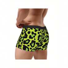 1Pc Men's Leopard Print Graphic Boxer Bright Apple Green Cartoon Pattern Stretch Soft Polyester Boxer Briefs Valentines Gift Breathable Briefs Boxers Minimalist Comfort Boxer Underwear Christmas Birthday Anniversary New Year Gifts Wedding Gift For Men Boyfriend Husband - Beo - Xem 3
