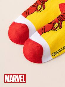 Marvel 5雙兒童超級英雄系列襪子，男孩短襪，韓式卡通春夏女童襪，超級英雄角色襪，透氣吸濕 - 彩色 - 查看 11